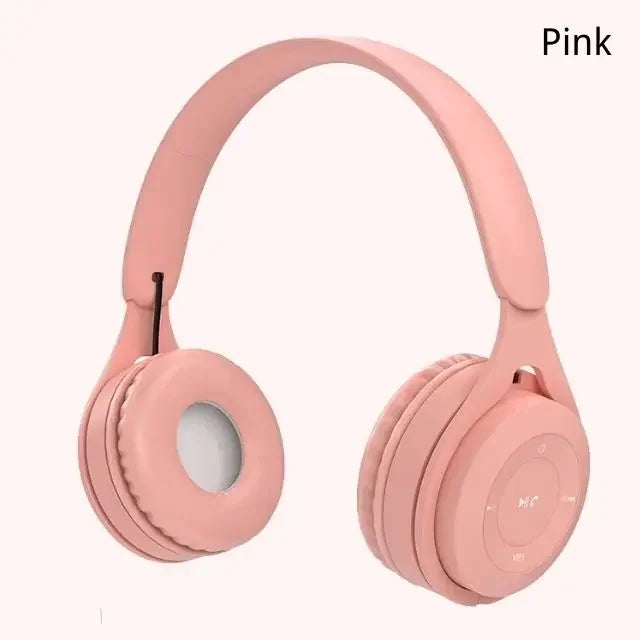 Foldable Over Ear Bluetooth 5.0 Headphones Macaron Color Wireless Stereo Headset With Microphone Noise Reduction Music Earphones