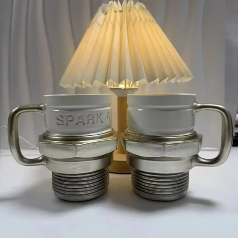Novelty Spark Plug Mug Industrial Coffee Cup For Car Enthusiasts Collectors Home Party Office Desk Garage Display Birthday Gifts