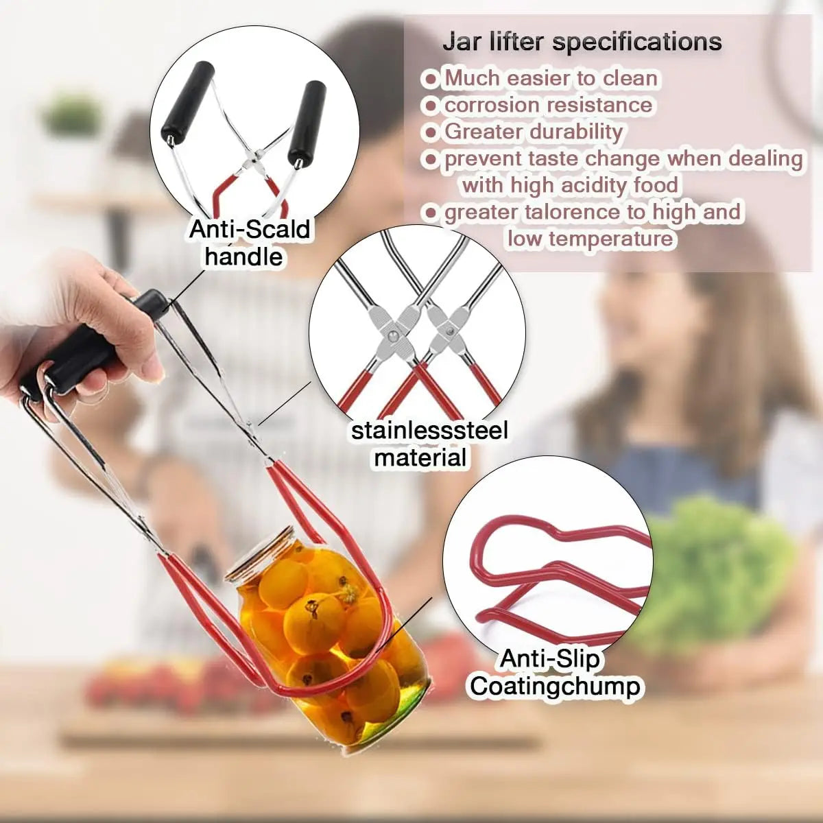 6PCS Canning Supplies Canning Kit, Canning Essentials Set Include Tongs, Wide Mouth Funnel, Jar Lifter, Jar Wrench