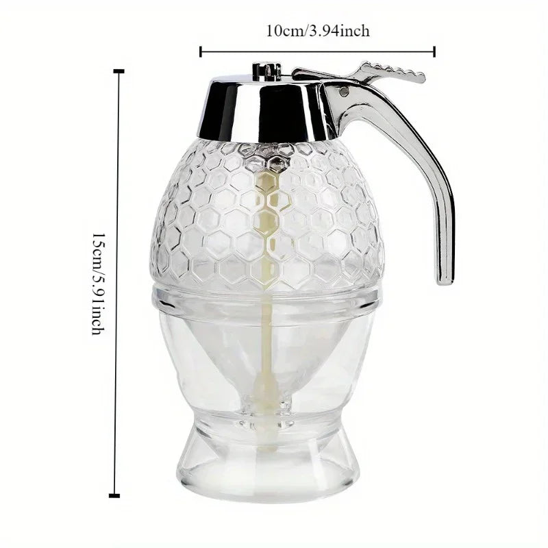 1pc Juice Syrup Cup Squeeze Bottle Storage Pot Stand Holder Bee Drip Dispenser Kettle Honey Jar Container Kitchen Accessories