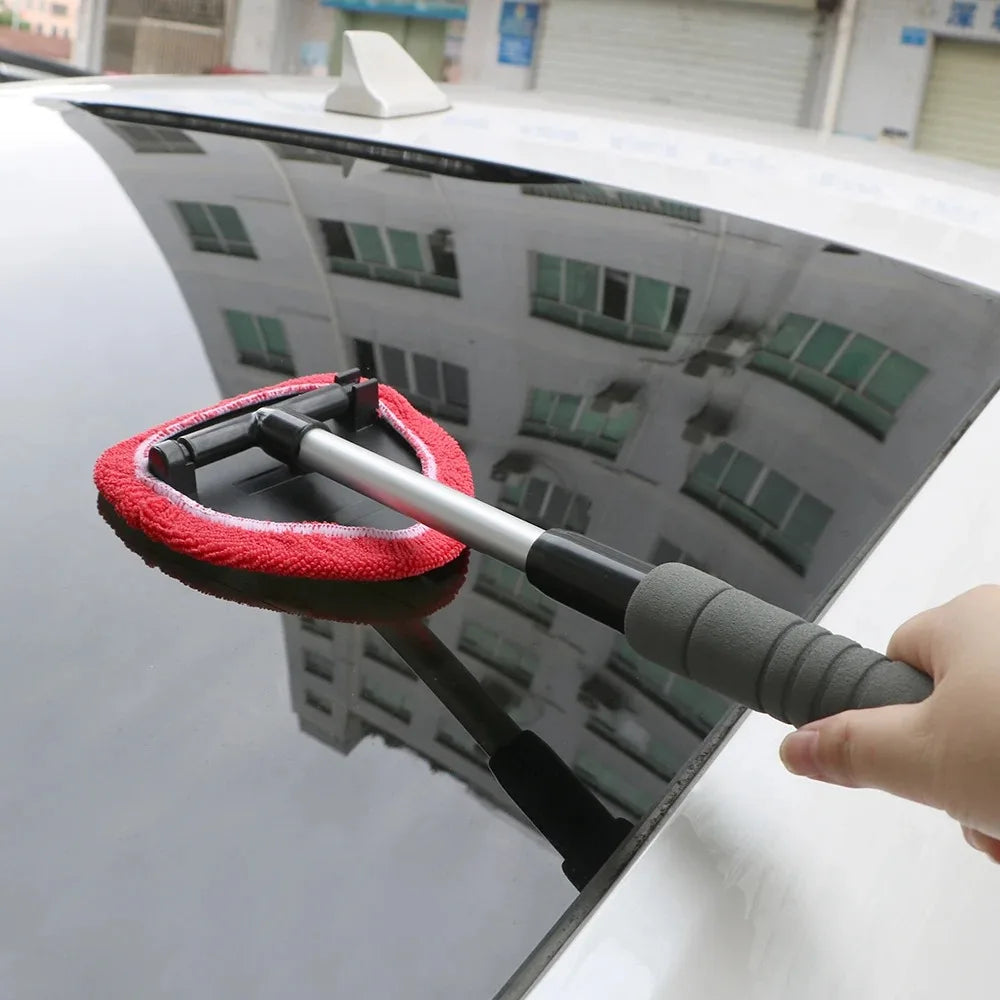 Car Windshield Cleaning Brush Microfiber Telescopic Window Glass Cleaner Car Window Cleaner Window Scraping Mist Eliminator