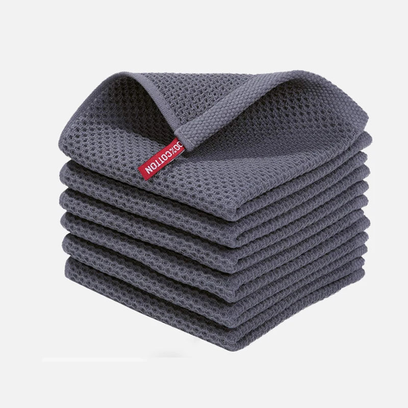 New 100% Cotton Dishcloth Ultra Soft Absorbent Kitchen Towel Household Cleaning Cloth Kitchen Tools Gadgets Wash Cloth Dish Rag