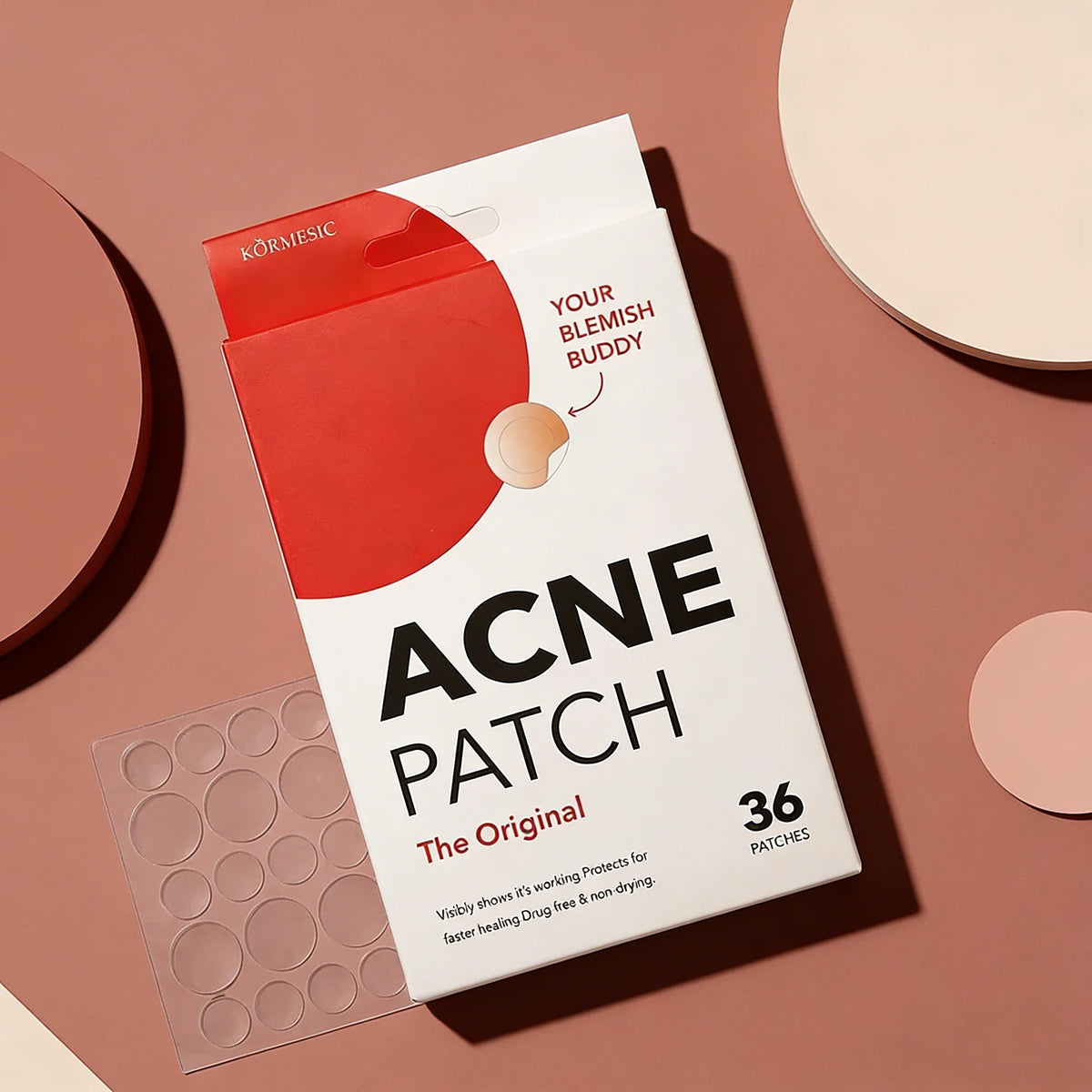 36Pcs Invisible Hydrocolloid Acne Patches, Pimple Zit Stickers for Face, Absorb Pus Oil Reduce Redness, All Day Blemish Cover