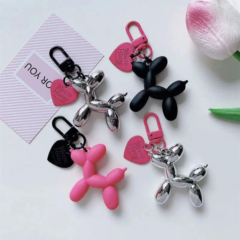 Fashion Keychain Punk Y2K Balloon Dog Keychains for Women Bag Pendant Jewelry Trinket Girl's Car Key Ring Key Chain Accessories