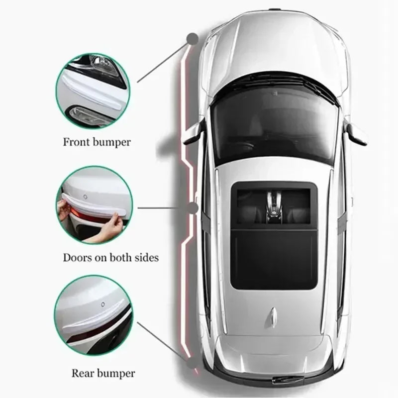 4-6 PCS Universal Anti-Collision Stickers - Front Rear Bumper Guards Anti-Scratch Car Accessories Durable Protection