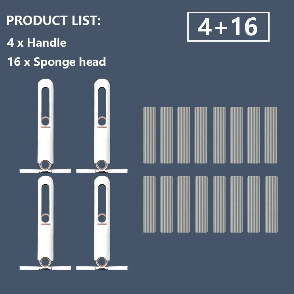 4/24Pcs Mini Squeeze Mop Mini Mop Desk Kitchen Car Clean Tools Mops with Self-squeezing Folding Home Cleaning Floor Washing Mops