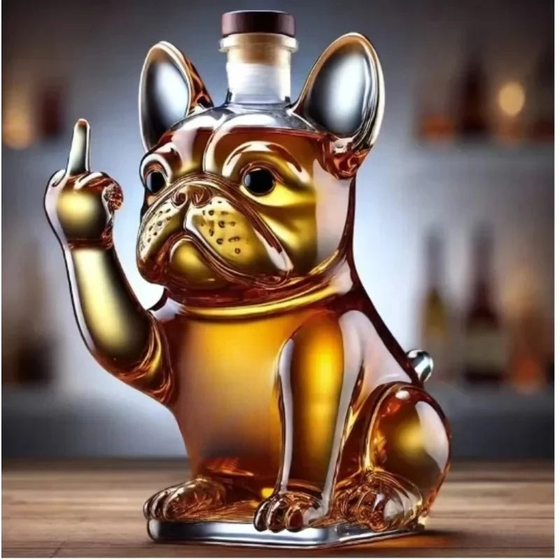 10Oz Funny Middle Finger Whiskey Glass Decanter Duck Turtle Dog Glass Whiskey Wine Bottle
