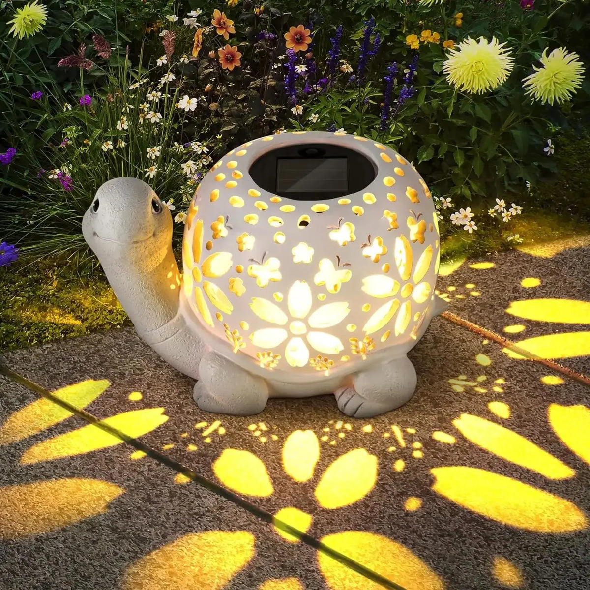 Solar Outdoor Statue with Light Birthday Gift for Mom, Unique Female Gift, Garden Statue for Spring Decoration