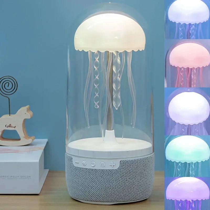 Creative Colorful Jellyfish Lamp Bluetooth Speaker HiFi Stereo 1800mAh Sports Jellyfish speaker with Lights for Office Home