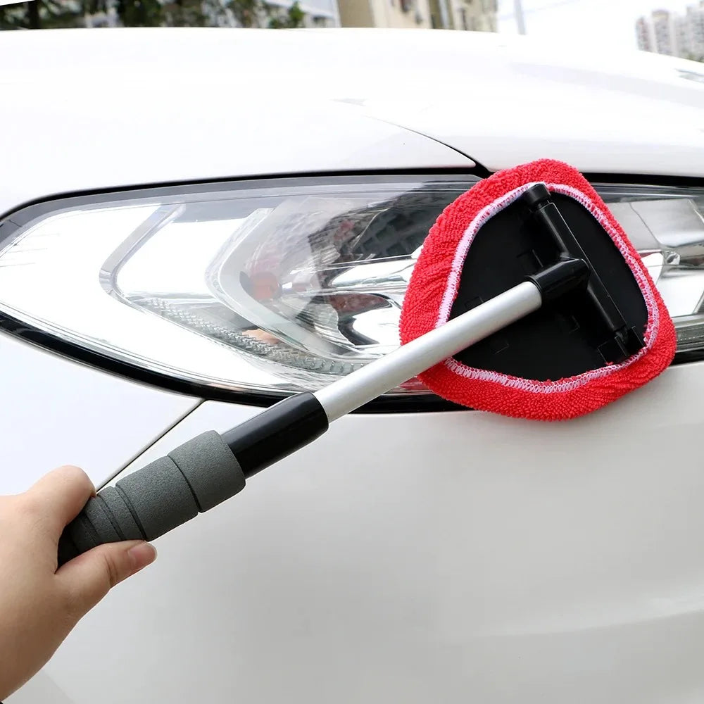 Car Windshield Cleaning Brush Microfiber Telescopic Window Glass Cleaner Car Window Cleaner Window Scraping Mist Eliminator