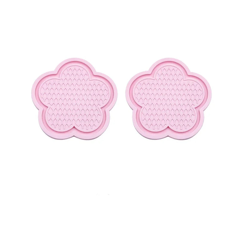 2PCS Car Cup Coaster Flower Shaped Silicone Waterproof Non-Slip Sift-Proof Spill Saucer Car Interior Accessories