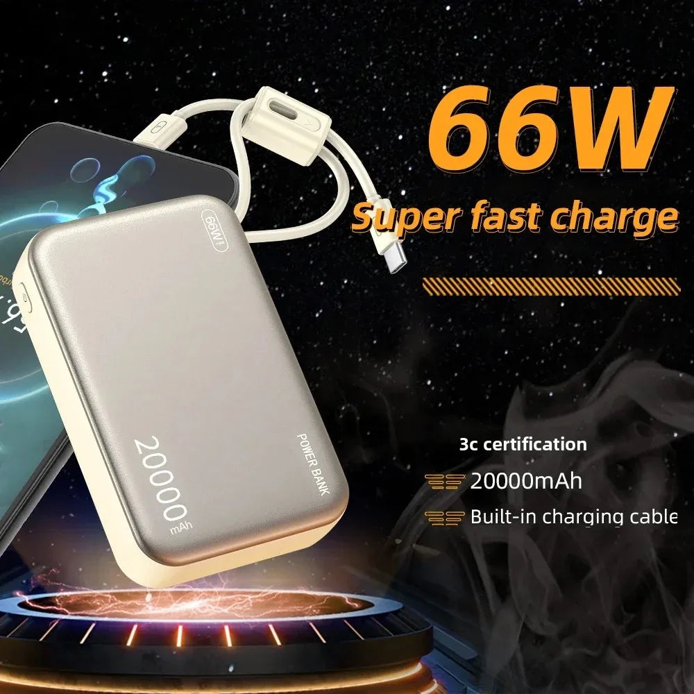 CCC China standard 66W Power Banks Fast Charger Powerbank 20000mAh for iPhone 16/15/14/13 Xiaomi Huawei Samsung External Battery