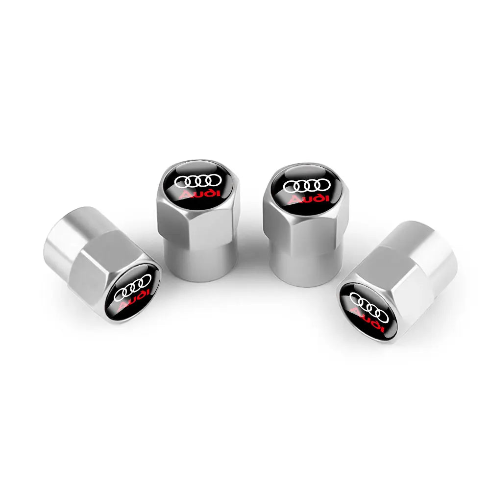 4pcs 3D Metal Car Wheel Tire Valve Air Stem Cap Covers for Audi A3 B5 B6 B7 B8 B9 8P 8V 8L A5 A4 C6 A6 RS Sline Q5 Q3 Q7 Quattro
