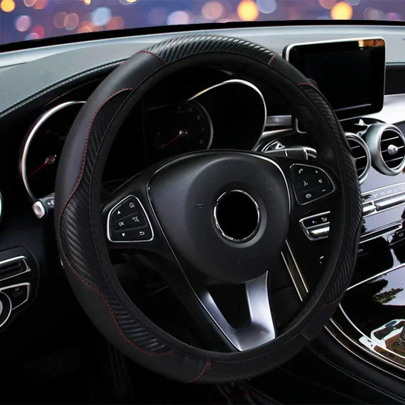Universal 37-38.5cm Car Steering Wheel Cover Microfiber Leather Soft Anti-Slip Steering Wheel Protection Auto Accessories Amagi
