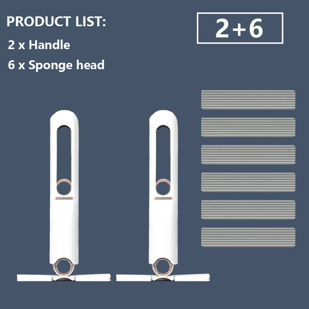 4/24Pcs Mini Squeeze Mop Mini Mop Desk Kitchen Car Clean Tools Mops with Self-squeezing Folding Home Cleaning Floor Washing Mops