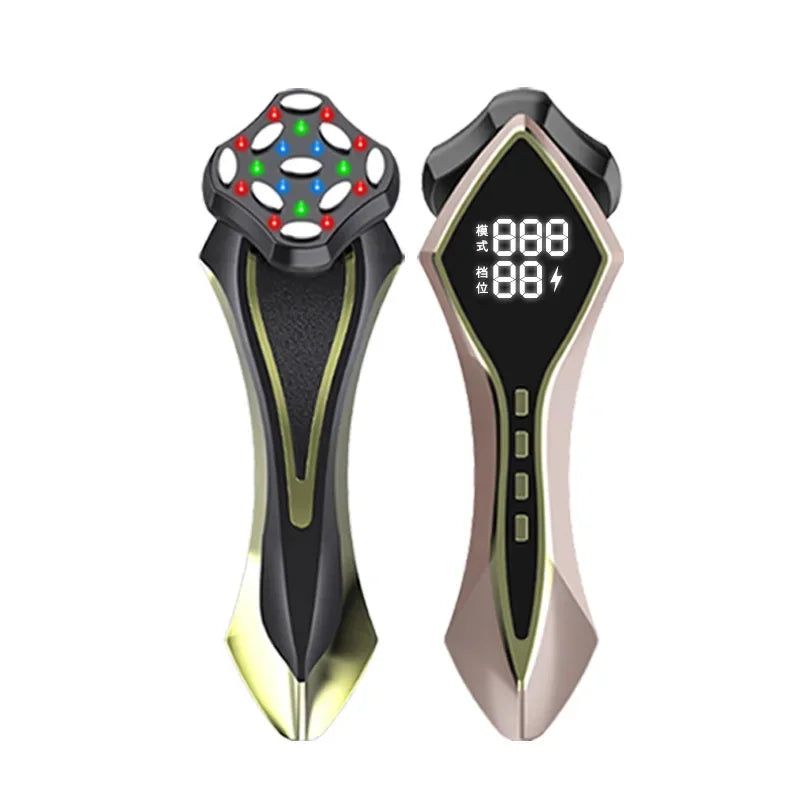 Multifunction Skincare Device 3D Gold Face Radio Frequency 4 Color Led 10 Level Face Facial Lifting Beauty Skin Care Massager