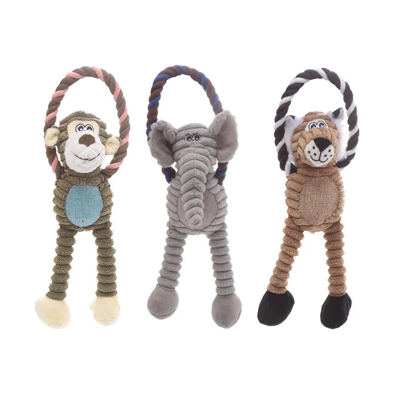 Plush Bone Dog Squeaky Toy Puppy Teething Molar Chew Toy Squeaker Interactive Training Play Toy Pet Daily Care Accessories
