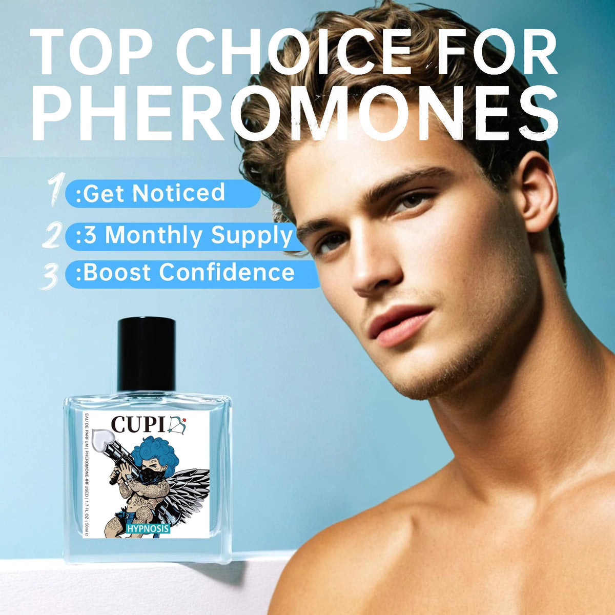 Cupid Hypnosis 2.0 Pheromone Cologne for Men - 50ml (1.7 oz) - Cupid Fragrances