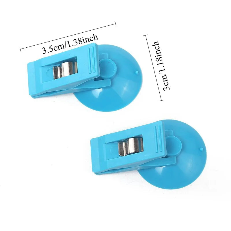 1 Pair Car Interior Window Clip Mount Black Suction Cap Clip Plastic Sucker Removable Holder for Sunshade Curtain Towel Ticket