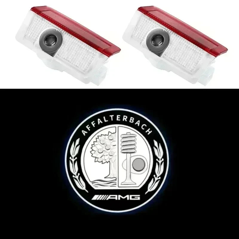 2Pcs LED Light Car Door Projector Lamps Accessories for Mercedes Benz AMG A B C M ML GLA GLS E Class W176 W205 W166 W246 W212