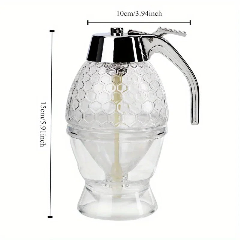 1pc Juice Syrup Cup Squeeze Bottle Storage Pot Stand Holder Bee Drip Dispenser Kettle Honey Jar Container Kitchen Accessories