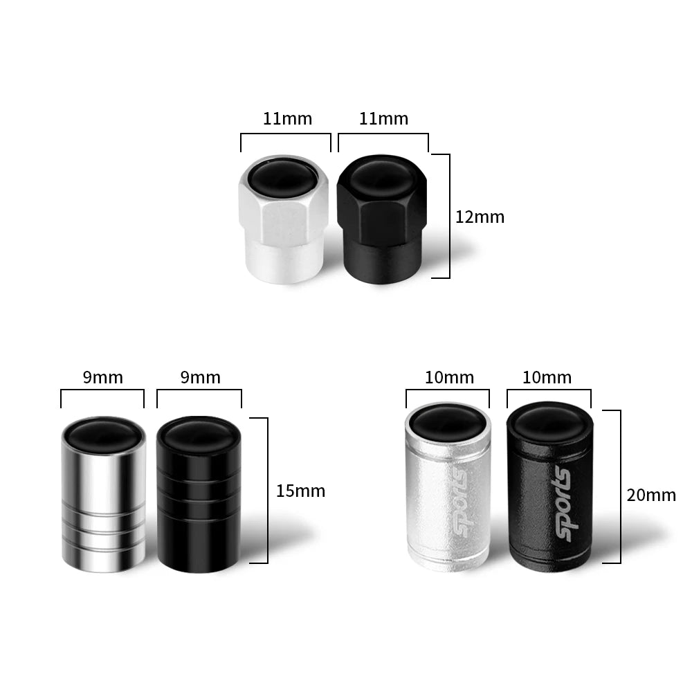 4pcs 3D Metal Car Wheel Tire Valve Air Stem Cap Covers for Audi A3 B5 B6 B7 B8 B9 8P 8V 8L A5 A4 C6 A6 RS Sline Q5 Q3 Q7 Quattro