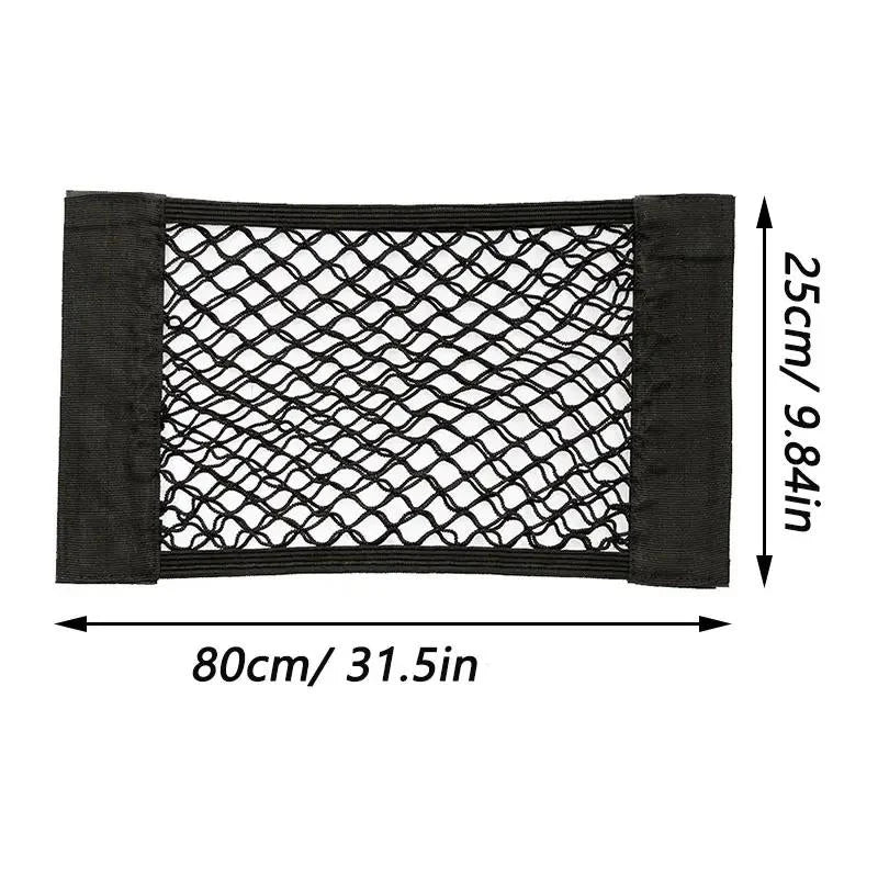 Car Seat Back Organizer Trunk Net Seat Elastic String Net Magic Sticker Mesh Storage Bag Auto Seat Back Bag Car Accessories