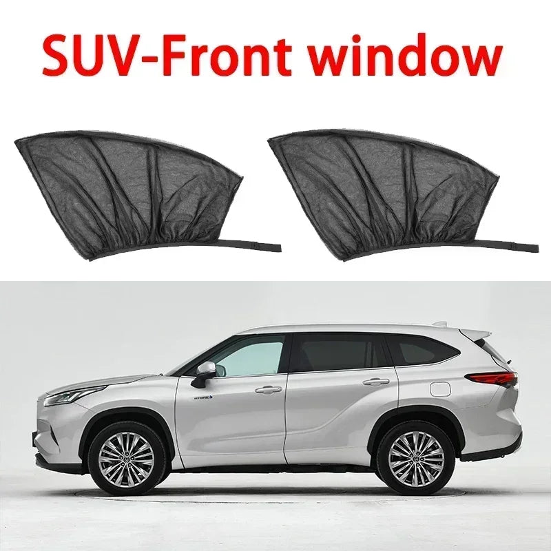 Car Sunshade Curtains Universal Side Window Shades SUV Curtains Protection Repellent Mosquito Mesh Net Sunshade Auto Accessories