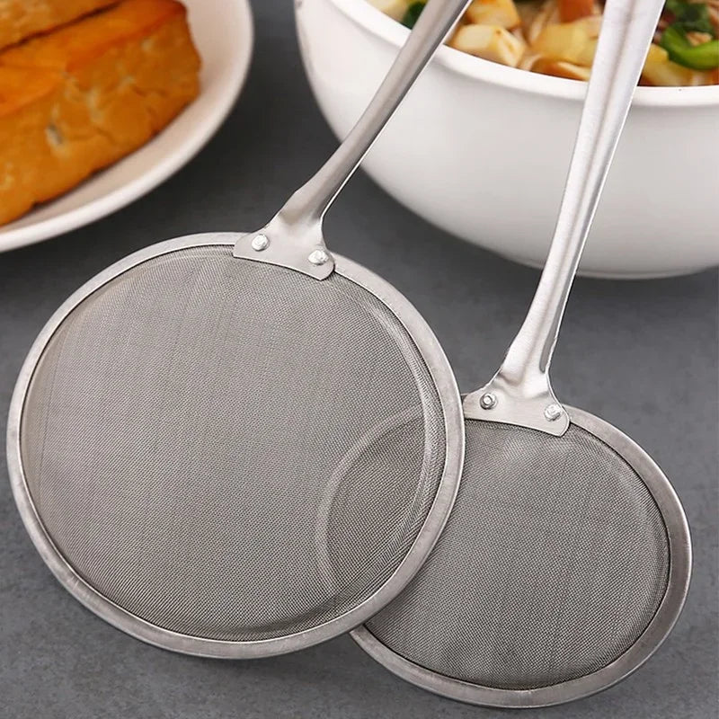 Kitchen Multi-functional Filter Spoon Stainless Steel Fine Mesh Wire Oil Skimmer Strainer Fried Food Net Kitchen Gadgets