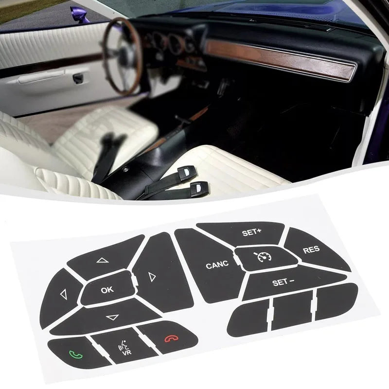 Steering Wheel Button Repair Sticker,Control Switch Decoration Decal,Interior Accessories Suitable For Dodge Charger 2016-2022.