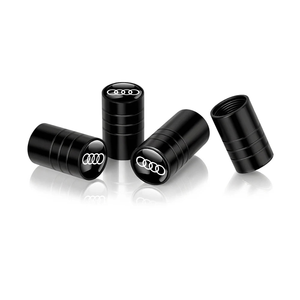 4pcs 3D Metal Car Wheel Tire Valve Air Stem Cap Covers for Audi A3 B5 B6 B7 B8 B9 8P 8V 8L A5 A4 C6 A6 RS Sline Q5 Q3 Q7 Quattro