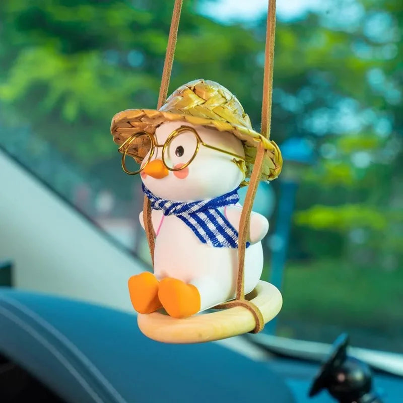 Swing Car Pendant for Car Rear View Mirrior Hanging Accessories Swing Duck Cute Car Decor Car Gift