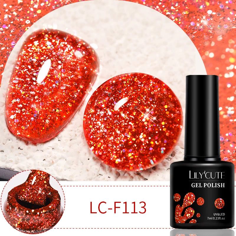 LILYCUTE 7ml 9D Cat Magnetic Gel Nail Polish Iridescent Magnet Semi