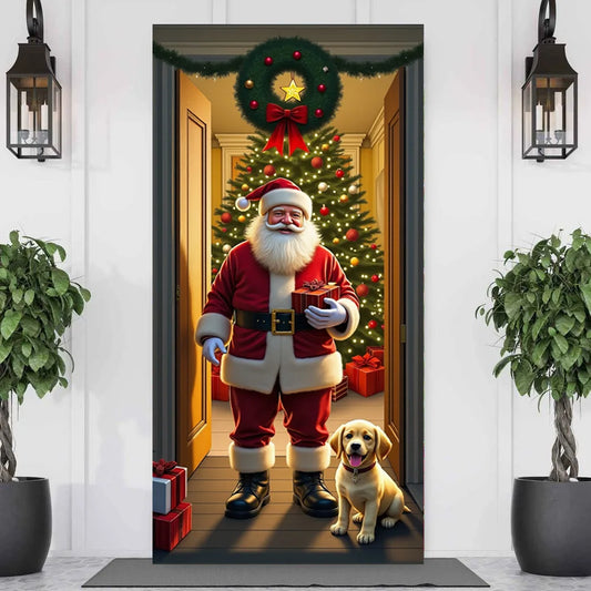 Santa Claus Christmas Door Cover
