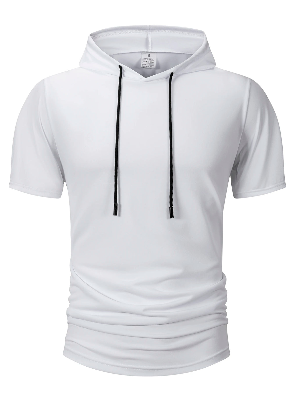 Summer Men's Hooded Sweatwear Casual Short Sleeve Loose T-shirt Solid Color Lightweight Hoodie Fitness Breathable Tops