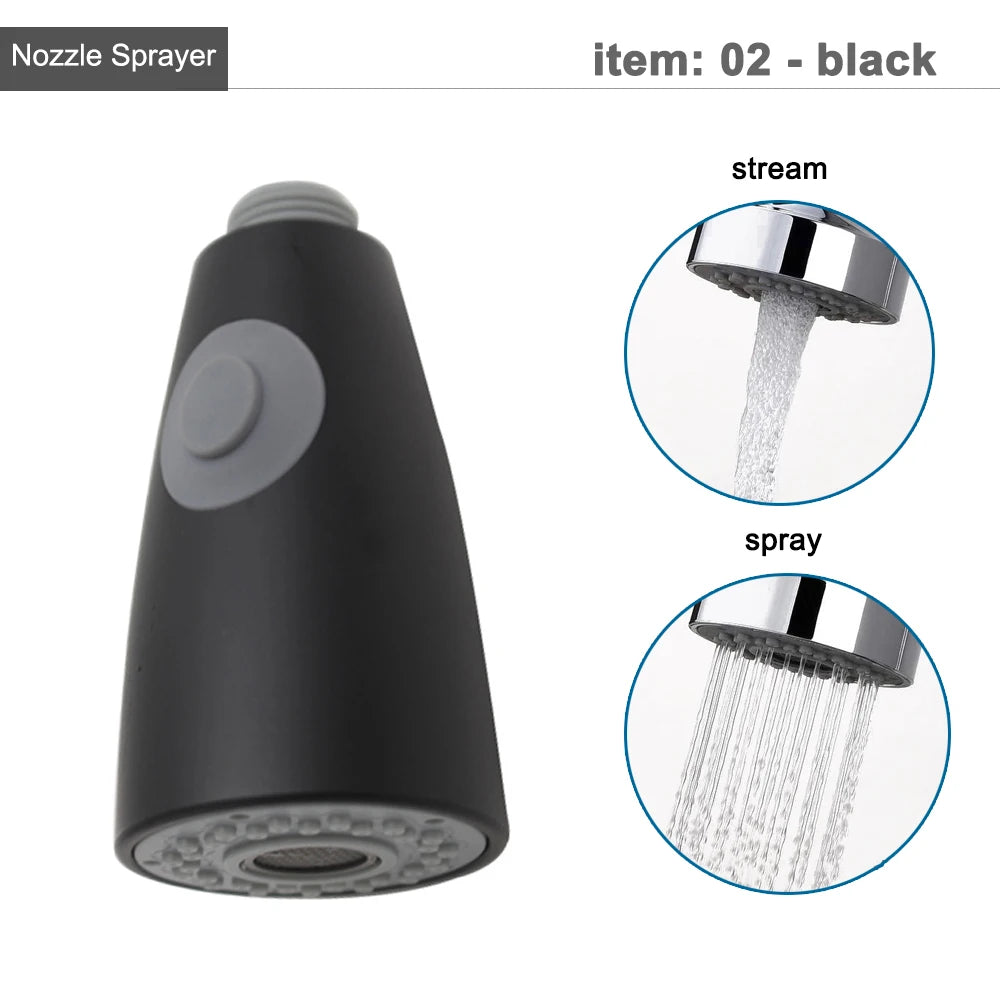 Kitchen Faucet Head Replacement Parts ABS Gold Black Nickle Chrome Tap Pull-out Shower Sprayer Nozzle Faucet Spouts Accessory