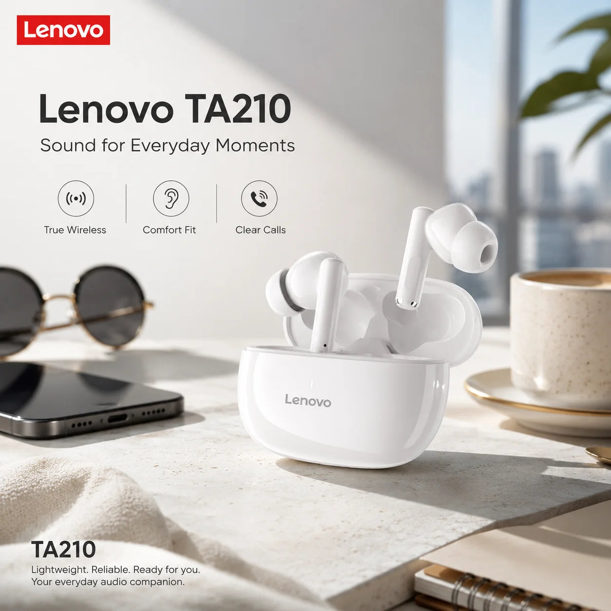 Lenovo Bluetooth Wireless Headphones Built In Microphone USB Type C Charging Port Noise Isolating Comfortable Over Ear Headset C