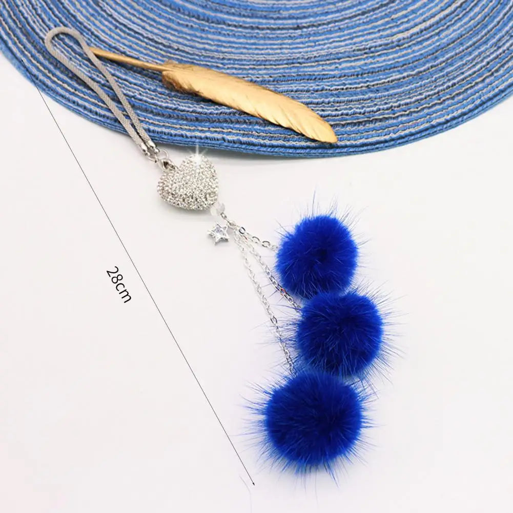 Fashion Diamond Car Accessorie Bling Hairball Pendant Auto Rearview Mirror Pendant Birthday Gift Auto Decoraction Ornaments