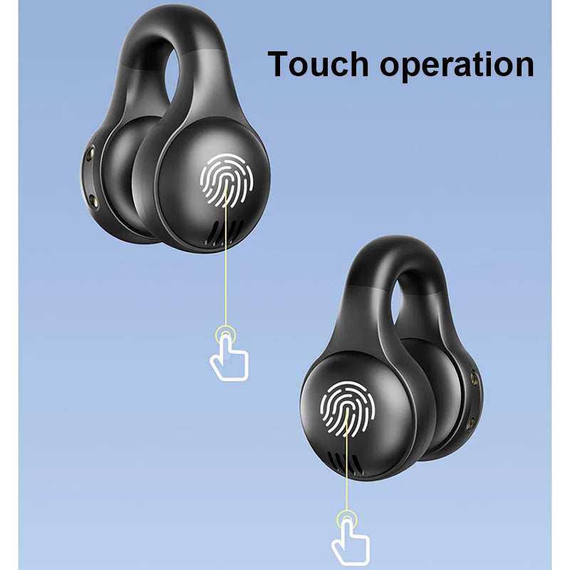 For Xiaomi Lenovo Bluetooth Earphones Soft Silicone Ear-Clip Wireless Headphone HiFi Stereo Headset Outdoor Sports Handsfree