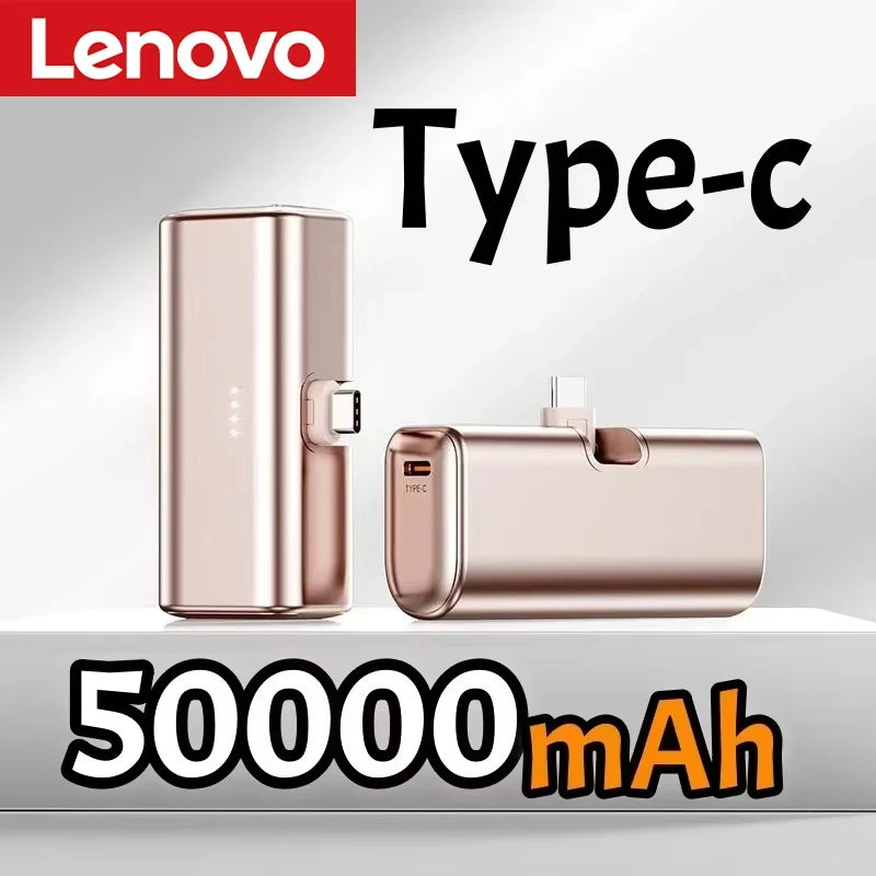 Lenovo 225W Fast Charging USB C Power Bank 500000mAh Mini Portable Charger for iPhone 15 16 Android Devices Travel Battery Pack