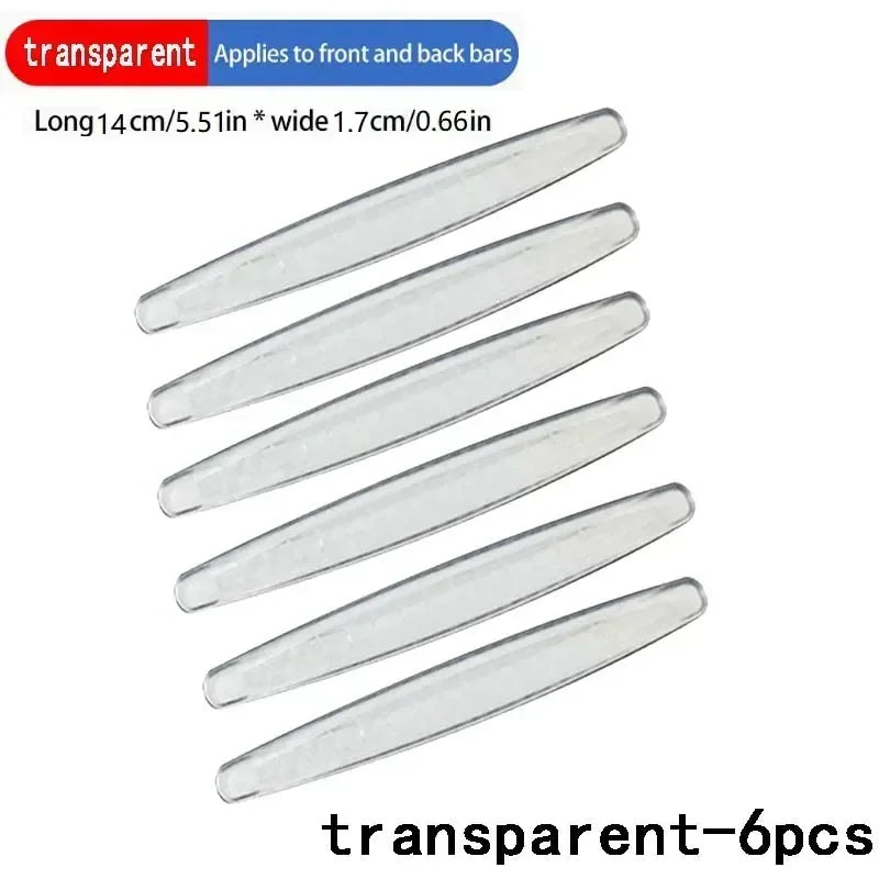4-6 PCS Universal Anti-Collision Stickers - Front Rear Bumper Guards Anti-Scratch Car Accessories Durable Protection
