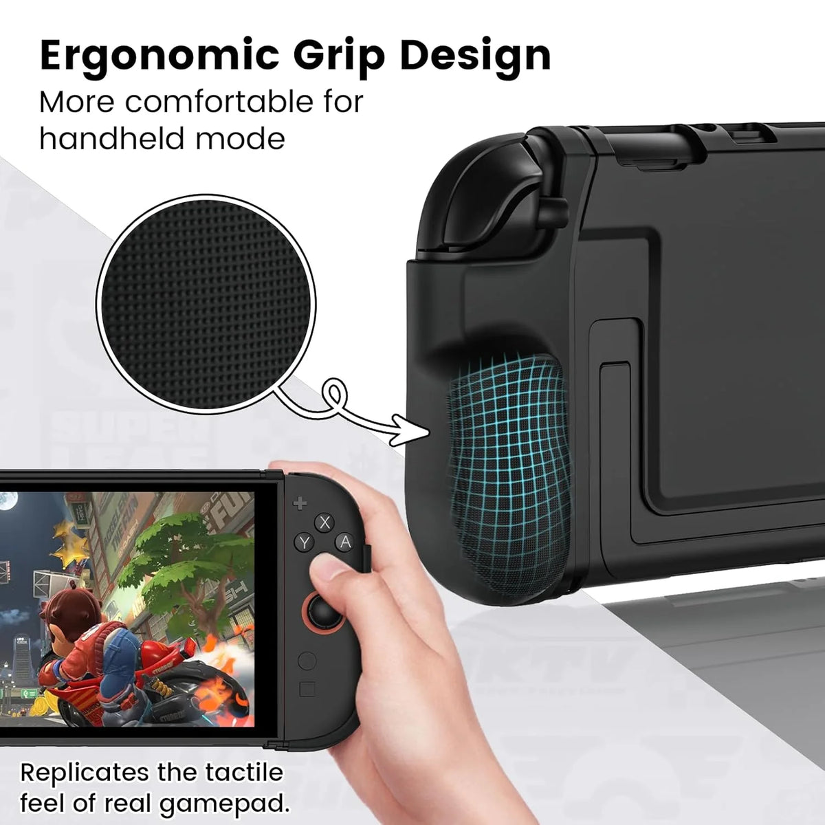 For Switch 2 Games Console TPU Protective Case Anti-Slip Enhanced Grip Handle Grip Cover for Switch2 Gaming Accessories
