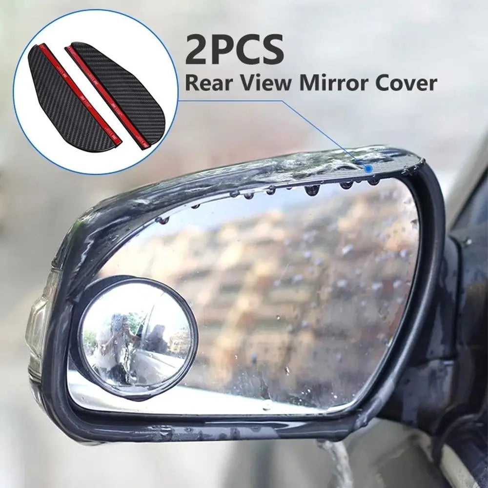 One Pair/2pcs New Car Protective Film Weather Visor Carbon Fiber Rear View Mirror Rearview Mirror Rain Eyebrow