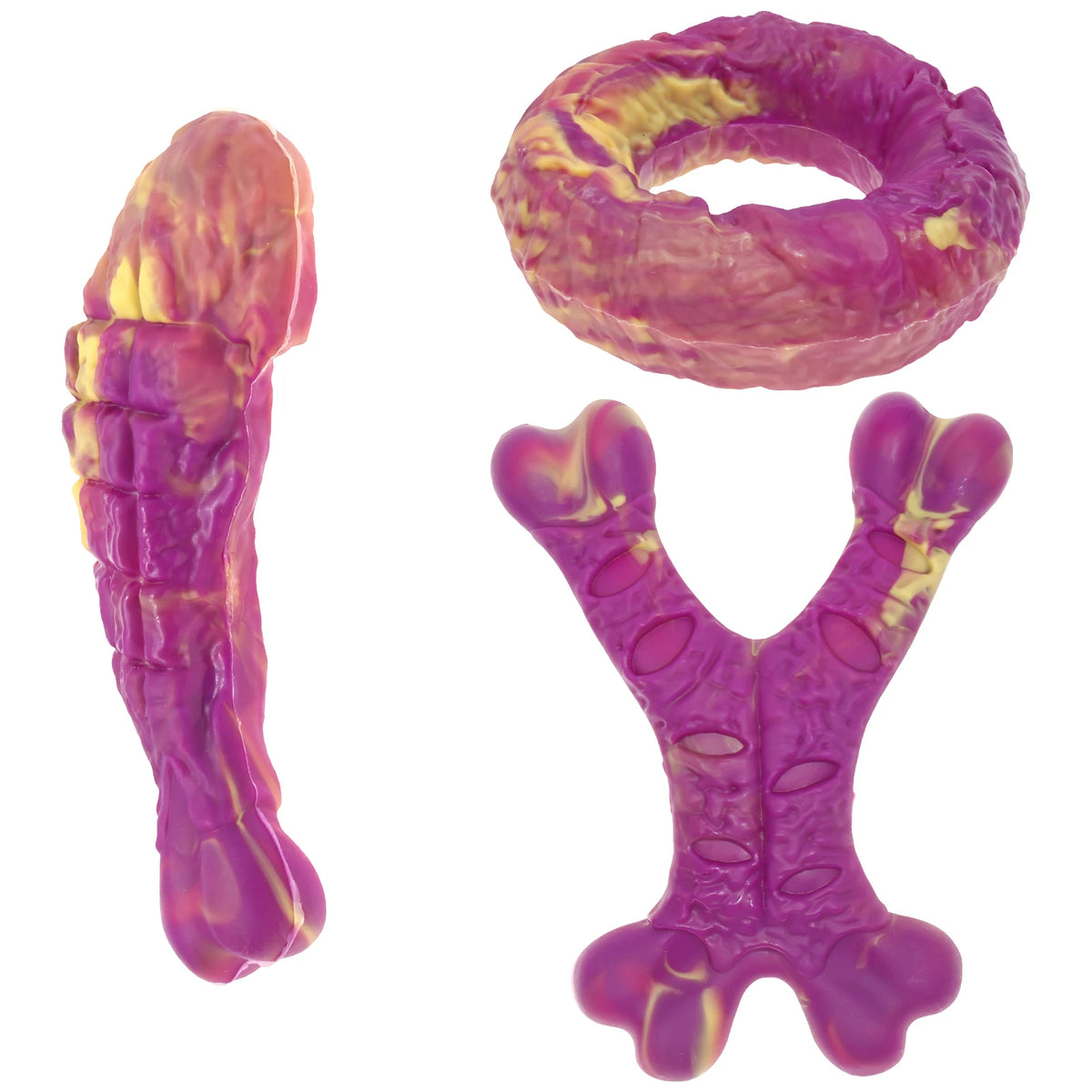 Indestructible Dog Chew Toy for Aggressive Chewers Durable Dog Teeth Cleaning Bacon Flavor Bones Chew Pet Toy