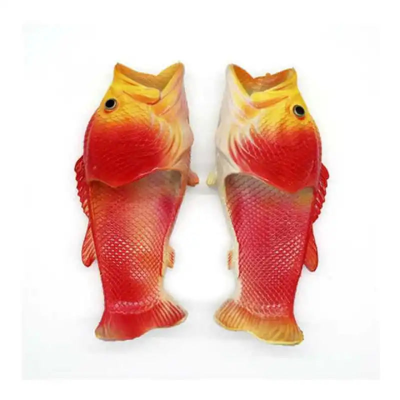 Funny Slippers Man Footwear Family Shoes Parent-child Sandals Plus Size 24-47 Summer Beach Shoes Boys Unisex Fish Slippers