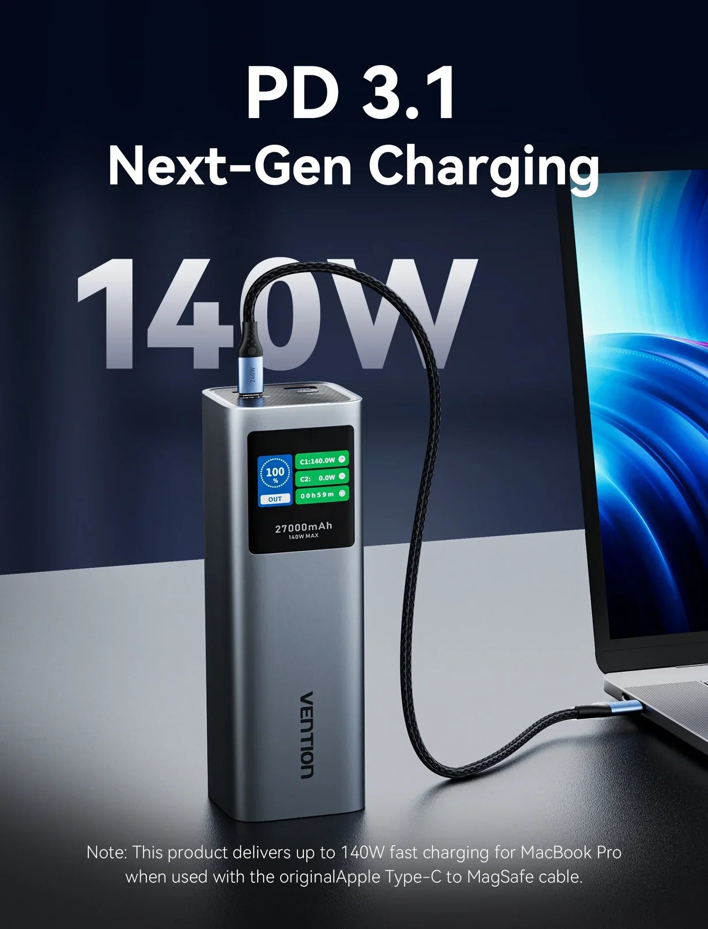 Vention 27000mAh 140W PowerBank
