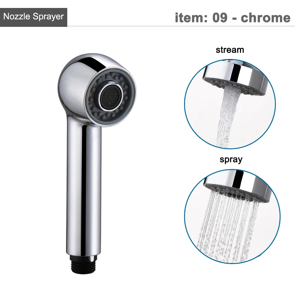 Kitchen Faucet Head Replacement Parts ABS Gold Black Nickle Chrome Tap Pull-out Shower Sprayer Nozzle Faucet Spouts Accessory