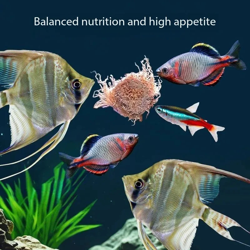 165ML/550ML High Protein Freeze Dried Bloodworms Cube Tubifexes Worms Fish Feed Axolotl Feed Tortoise Feed