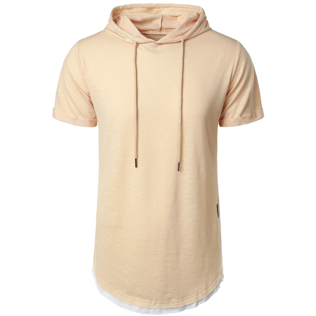 New men's summer hooded T-shirt Men's solid color top men's short sleeve T-shirt Hoodie casual fashion men's short sleeve