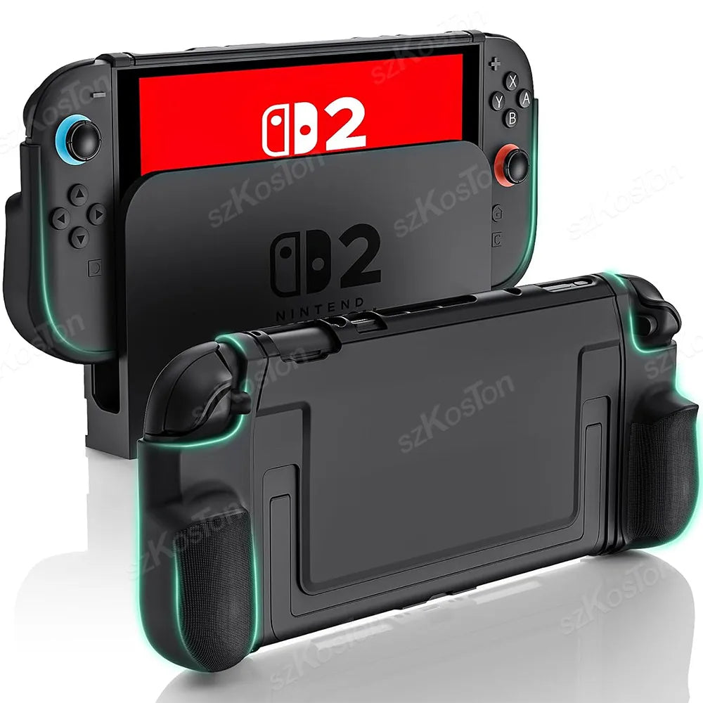 For Switch 2 Games Console TPU Protective Case Anti-Slip Enhanced Grip Handle Grip Cover for Switch2 Gaming Accessories